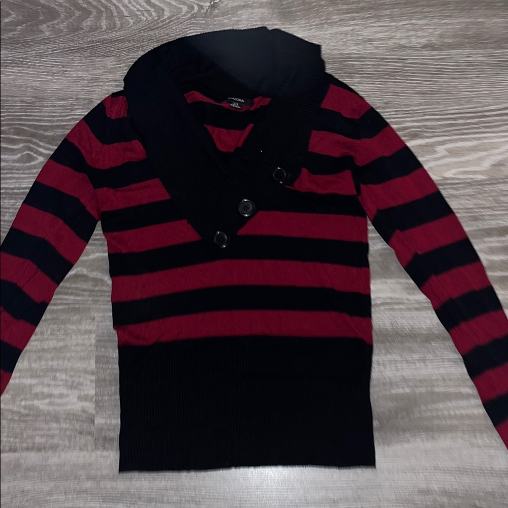 Vintage Majora Red and Black Striped Sweater